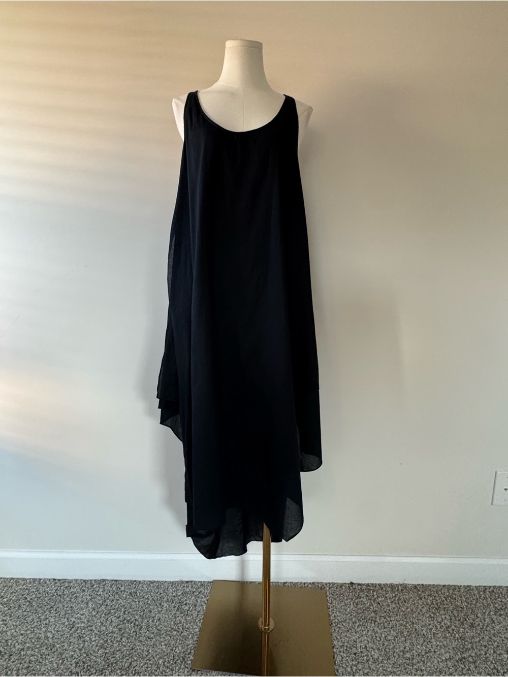 Rare MICHAEL Michael Kors Black Layered Asymmetric Maxi Dress S Cotton